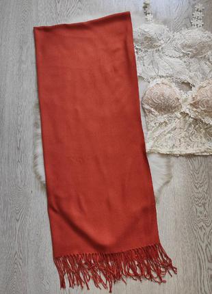 Палантин шарф широкий обьемный натуральный пашмина шелк кашемир с кисточками бахромой pashmina