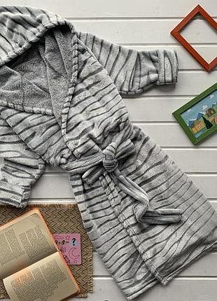 Халат махровий підлітковий сірий