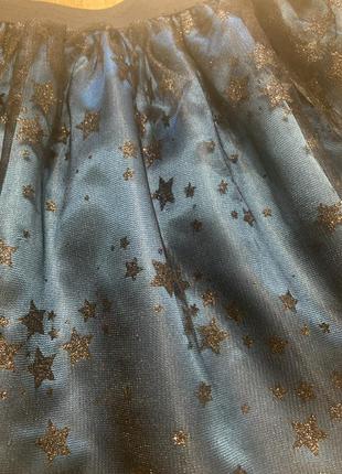 200 пишна атласно-фатиновая спідничка в блискучих зірок george на 11-12 років4 фото