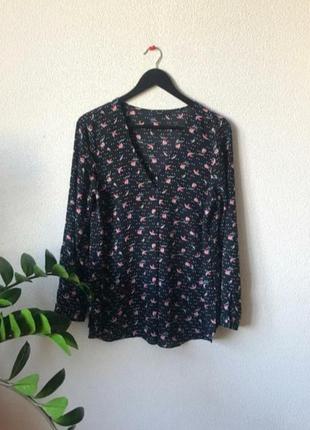 Летняя блузка в цветочный принт літня блузка в квітковий принт с s1 фото