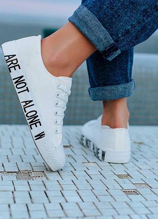 Жіночі білі кеди текстильні