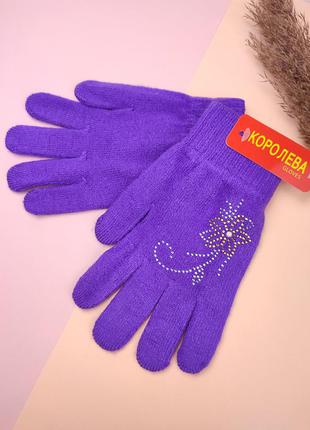 Рукавички для дівчаток одинарні на 7-10 років