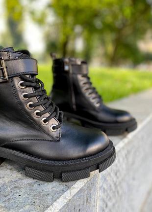 Ботинки натуральная кожа черный зима7 фото