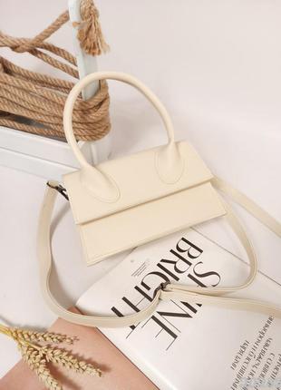 Кремова сумочка клатч з однією ручкою, кремова сумка клатч з однією ручкою