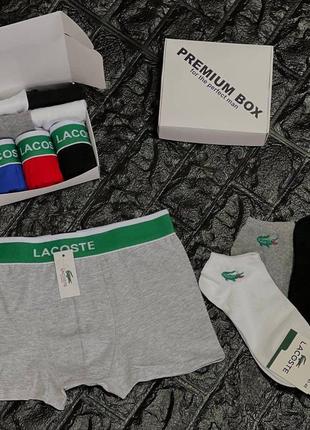 Подарунковий набір труси + шкарпетки lacoste чоловічі