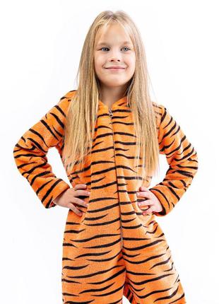 Кигуруми детский и подростковый тигр, оранжевый2 фото