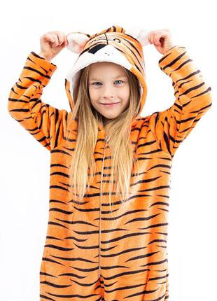 Кигуруми детский и подростковый тигр, оранжевый