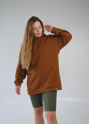 Худі оверсайз на весну коричневий hi mate
