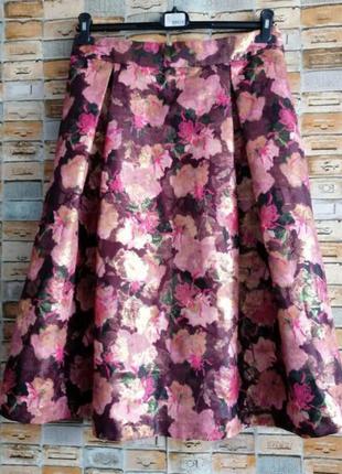 Нарядная юбка с цветочным принтом1 фото