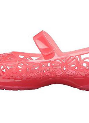 Новые коралловые босоножки crocs kids isabella jelly flat ps, оригинал, р. 233 фото