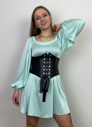 Платье шёлковое с корсетом5 фото
