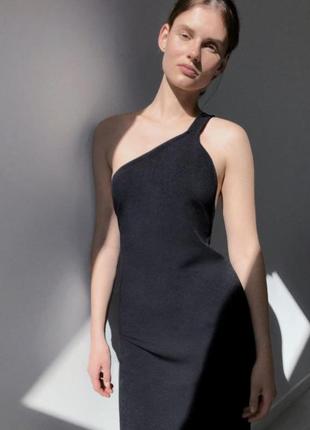 Ассиметричное трикотажное платье  zara