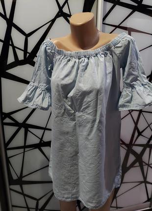 Джинсовая блуза туника new look  denim 38 размер5 фото