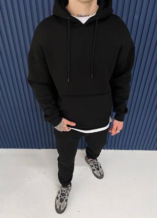 Теплий костюм оверсайз на флісі