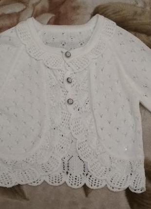 Изящная белая ажурная кофта/болеро/ на рост 160-170