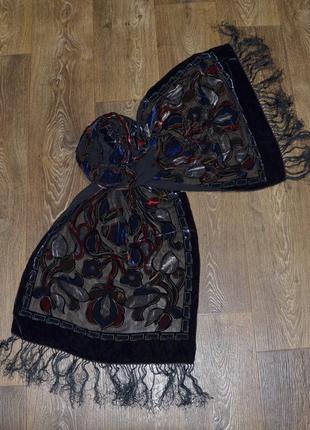 Шикарный шелковый шарф палантин (170х52 см.)