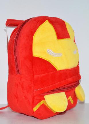 Червоний дитячий плюшевий рюкзачок для хлопчика, дошкільний рюкзак-іграшка залізна людина4 фото