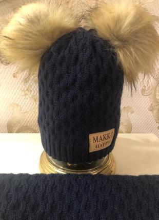 Комплект шапка і хомут розмір 48-52