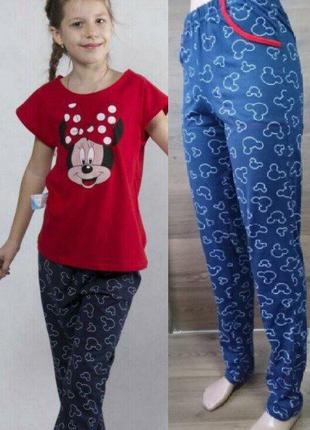 Піжама бавовняна підліткова для дівчинки футболка і штани піжама дитяча для дівчини