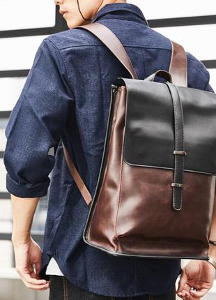 Мужской кожаный коричневый шкіряний чоловічий ранець сумка портфель для документов ноутбука5 фото