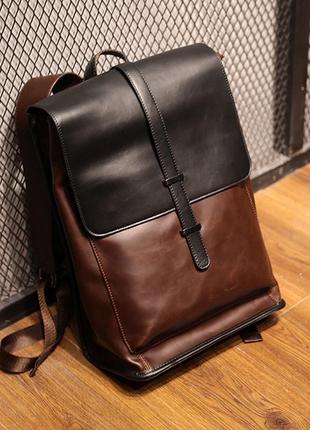Мужской кожаный коричневый шкіряний чоловічий ранець сумка портфель для документов ноутбука1 фото