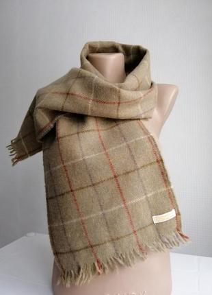 Шерстяной, винтажный шарф burberrys, 100% натур. шерсть, р. 139/286 фото