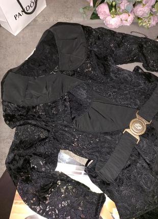 Черный костюм гипюровый с юбкой турецкого бренда lasagrada 38-40р6 фото
