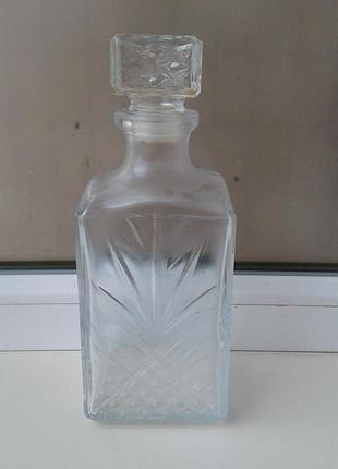 Хрустальный квадратный графин штоф винтаж ссср .