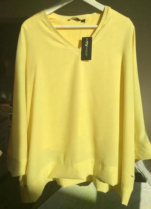 Блуза из креп-шифона с майкой из вискозы, финляндия, 2 цвета