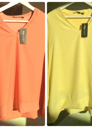 Блуза з креп-шифону з майкою з віскози, фінляндія, 2 кольори8 фото