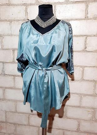 Блуза з паєтками бісер стиль бохо оверсайз індія