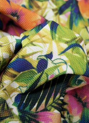 Брендовая юбка мини с тропическим принтом glamorous. размер uk12.3 фото