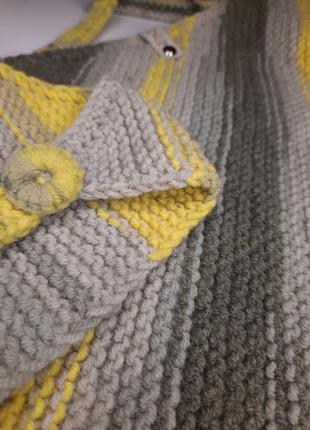 Вязаный зимний метровый шарф бактус