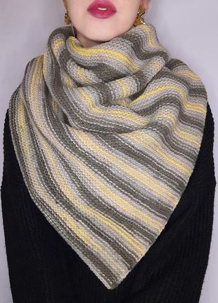 Вязаный зимний метровый шарф бактус3 фото