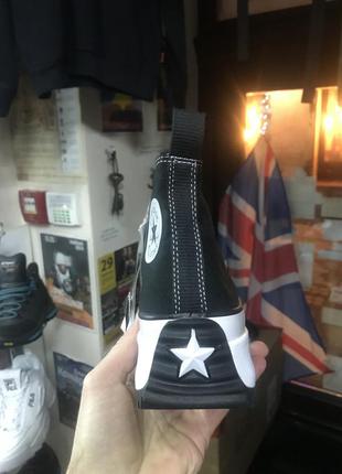 Кеди на високій підошві платформа converse all star high top black white 3