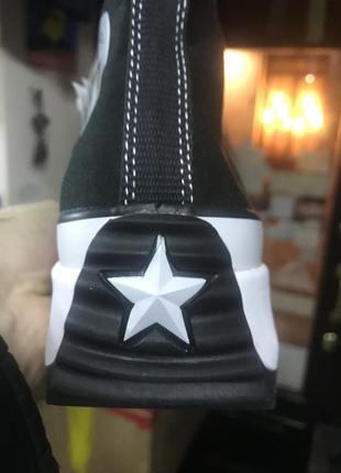 Кеди на високій підошві платформа converse all star high top black white 5