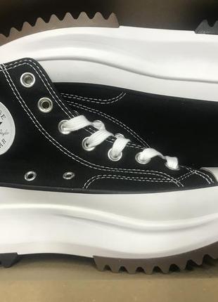 Кеди на високій підошві платформа converse all star high top black white7 фото