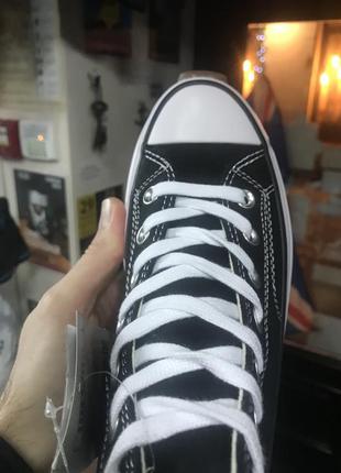 Кеди на високій підошві платформа converse all star high top black white 8