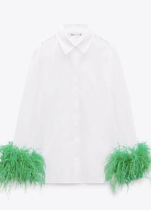 Zara  блуза з пір’ям