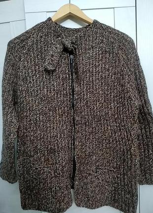 В'язаний шерстяний жакет на блискавці,вовняна кофта