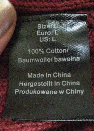 Светр джемпер кофта у коси марсала 100% бавовна simon carter ☕ розмір l/48-50рр4 фото