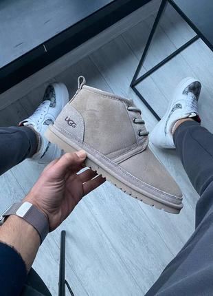 Ugg neumel grey качественные зимние ботинки угг серые1 фото