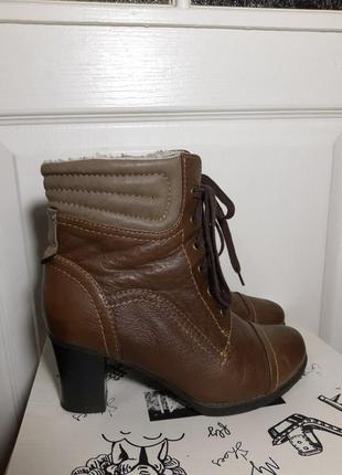 Кожаные ботинки jana, женские демисезонные сапоги, ботильоны. осенние, весенние, деми. 37,5р кожа1 фото