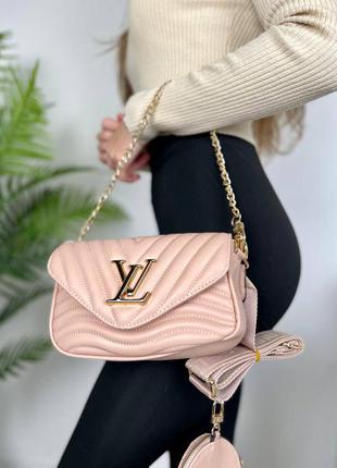 Wave light pink mini pochette metis brown/beige брендовая стильная розовая сумочка с цепью известный бренд жіноча шикарна рожева сумка10 фото