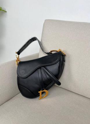 Saddle black leather брендовая женская черная стильная сумочка известный бренд жіноча елегантна чорна сумка5 фото