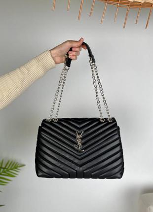 Lou lou large брендовая черная шикарная большая сумка известный бренд жіноча розкішна чорна сумочка6 фото