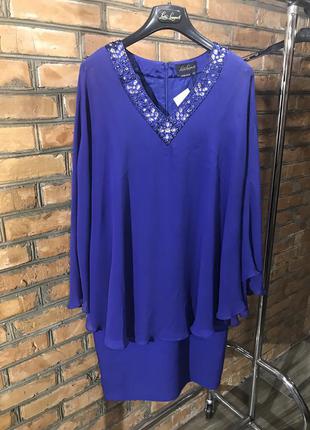 Сукня з натурального шовку кристали синій luisa spagnoli