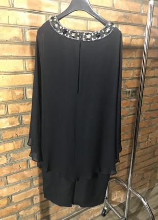 Плаття нарядне з натурального шовку чорний кристали luisa spagnoli2 фото