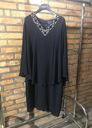 Плаття нарядне з натурального шовку чорний кристали luisa spagnoli