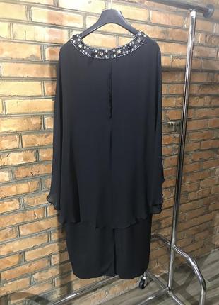 Платье нарядное из натурального шёлка чёрный кристаллы luisa spagnoli2 фото